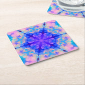 Blauw en roze gradiënt pasta-bundel kunst kartonnen onderzetters (Schuin)