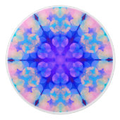 Blauw en roze gradiënt pasta-bundel kunst keramische knop (Voorkant)