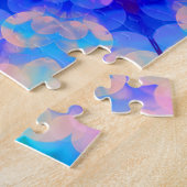 Blauw en roze gradiënt pasta-bundel kunst legpuzzel (Zijkant)