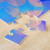 Blauw en roze gradiënt pasta-bundel kunst legpuzzel (Zijkant)