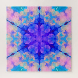 Blauw en roze gradiënt pasta-bundel kunst legpuzzel
