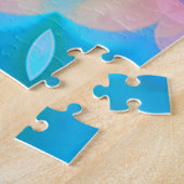 Blauw en roze gradiënt pasta-bundel kunst legpuzzel (Zijkant)