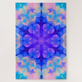Blauw en roze gradiënt pasta-bundel kunst legpuzzel