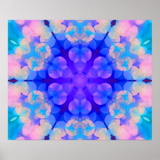 Blauw en roze gradiënt pasta-bundel kunst poster (Voorkant)