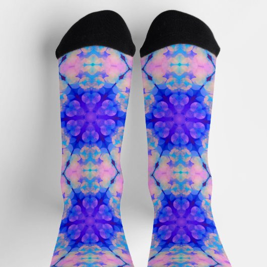 Blauw en roze gradiënt pasta-bundel kunst sokken (Top)