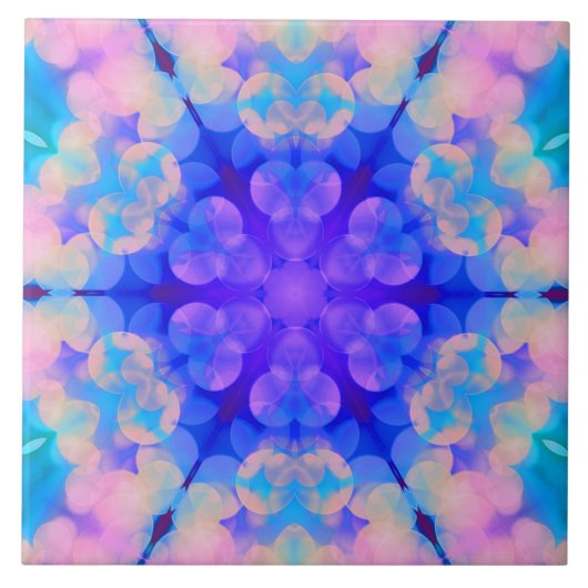 Blauw en roze gradiënt pasta-bundel kunst tegeltje (Voorkant)