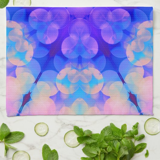 Blauw en roze gradiënt pasta-bundel kunst theedoek (Gevouwen)