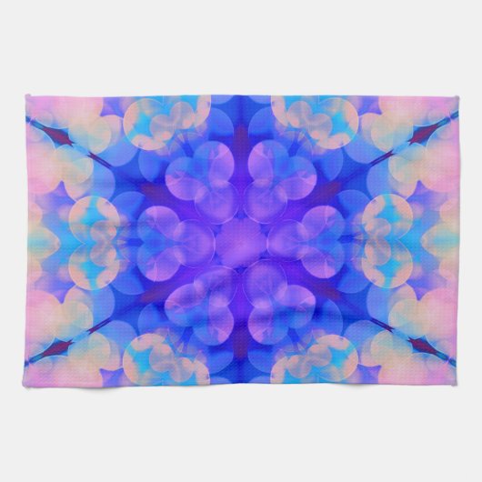 Blauw en roze gradiënt pasta-bundel kunst theedoek (Horizontaal)