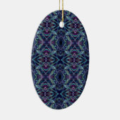 Blauw en roze grafisch Abstract Keramisch Ornament (Rechts)