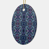 Blauw en roze grafisch Abstract Keramisch Ornament (Links)