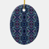 Blauw en roze grafisch Abstract Keramisch Ornament (Voorkant)