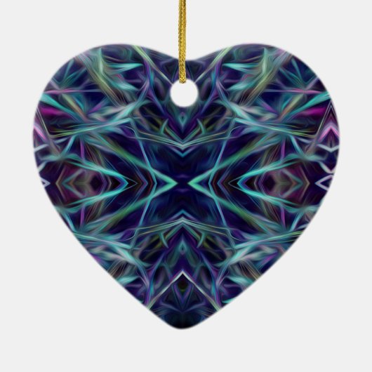 Blauw en roze grafisch Abstract Keramisch Ornament (Achterkant)
