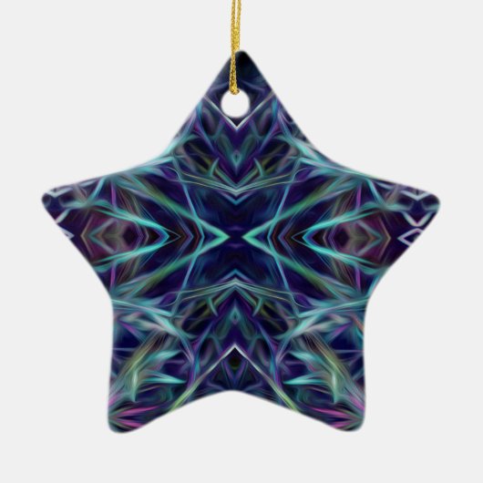 Blauw en roze grafisch Abstract Keramisch Ornament (Voorkant)