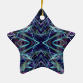 Blauw en roze grafisch Abstract Keramisch Ornament (Achterkant)