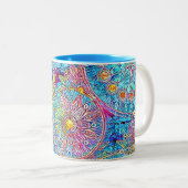Blauw en Roze Grafische Mok (Voorkant rechts)