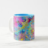 Blauw en Roze Grafische Mok (Voorkant links)