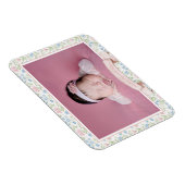 Blauw en roze Grandmillennial Flower Foto Baby Magneet (Rechterzijde)