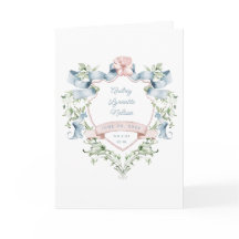 Blauw en roze Grandmillennial Ribbon Crest Baby