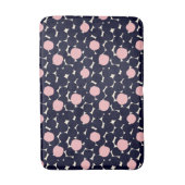 Blauw en roze groot stippatroon badmat (Voorkant Verticaal)