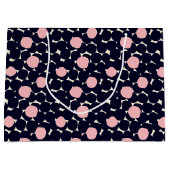 Blauw en roze groot stippatroon cadeauzakje (Voorkant)