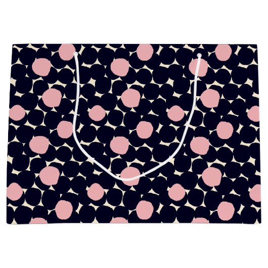 Blauw en roze groot stippatroon cadeauzakje (Voorkant)