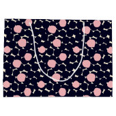 Blauw en roze groot stippatroon cadeauzakje (Achterkant)