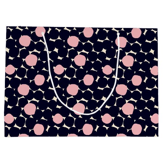 Blauw en roze groot stippatroon cadeauzakje (Achterkant)