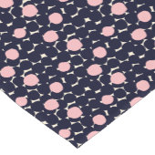 Blauw en roze groot stippatroon korte tafelloper (Hoek)