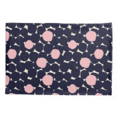 Blauw en roze groot stippatroon kussensloop (Achterkant-Links)