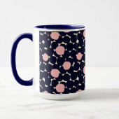 Blauw en roze groot stippatroon mok (Links)