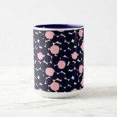Blauw en roze groot stippatroon mok (Midden)
