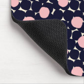 Blauw en roze groot stippatroon muismat (Hoek)