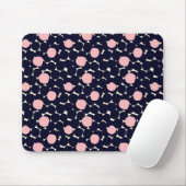 Blauw en roze groot stippatroon muismat (Met muis)