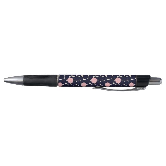 Blauw en roze groot stippatroon pen (Bodem)