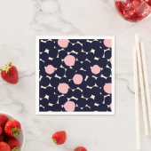 Blauw en roze groot stippatroon servet (Insitu)