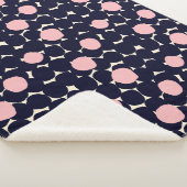 Blauw en roze groot stippatroon sherpa deken (3/4)