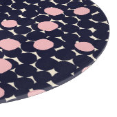 Blauw en roze groot stippatroon snijplank (Hoek)