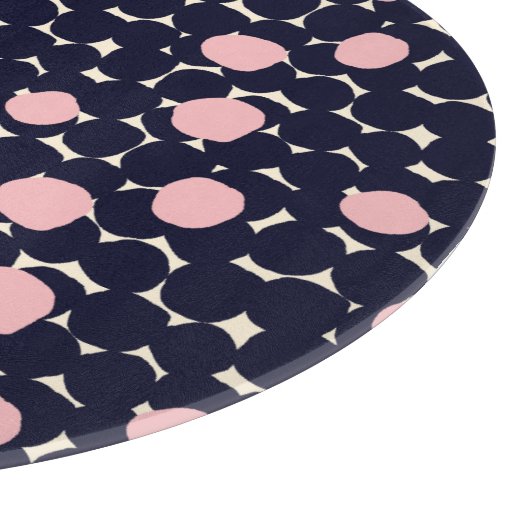 Blauw en roze groot stippatroon snijplank (Hoek)