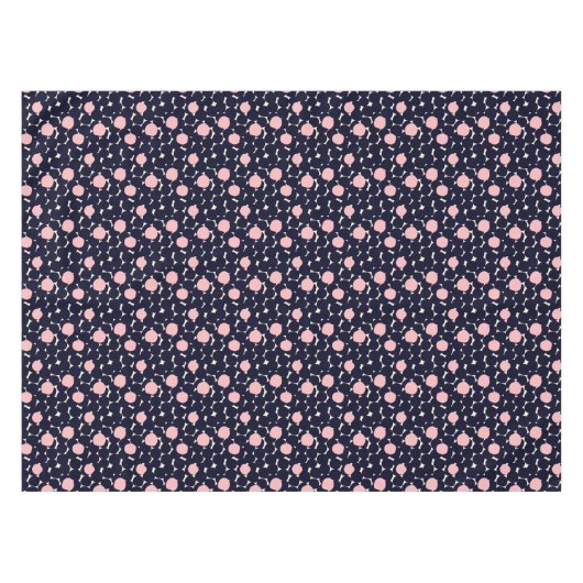 Blauw en roze groot stippatroon tafelkleed (Voorkant (Horizontaal))
