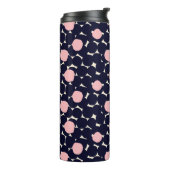 Blauw en roze groot stippatroon thermosbeker (Gedraaid links)