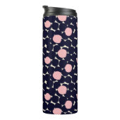 Blauw en roze groot stippatroon thermosbeker (Geroteerd rechts)