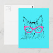 Blauw en roze halsband briefkaart (Voorkant / Achterkant)