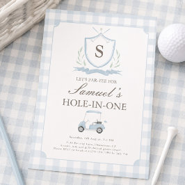 Blauw en Roze 'Hole in One' Eerste Verjaardagsuitn Kaart