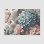 blauw en roze Hydrangea Decoupage Tissuepapier (Voorkant)