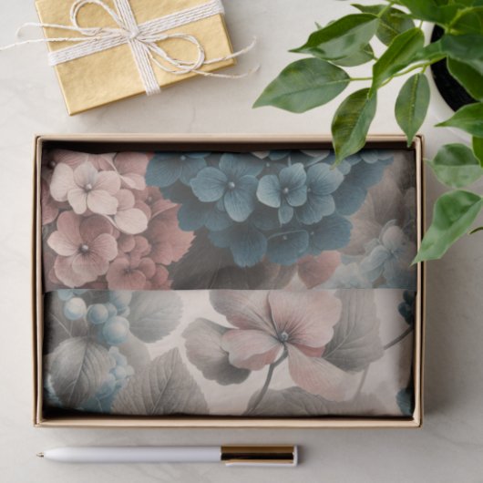  blauw en roze Hydrangea Decoupage Tissuepapier (Geschenk)