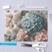  blauw en roze Hydrangea Decoupage Tissuepapier (Craft)