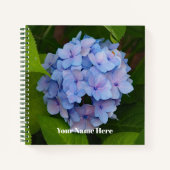  Blauw en Roze Hydrangea Floral Foto Notitieboek (Voorkant)