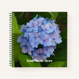  Blauw en Roze Hydrangea Floral Foto Notitieboek
