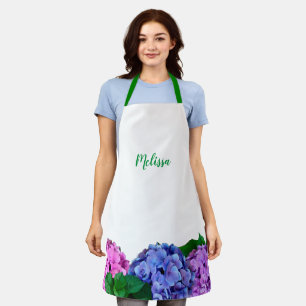 Blauw en roze hydrangea Floral Schort