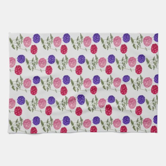 Blauw en Roze Hydrangea Flower Kitchen Theedoek (Horizontaal)